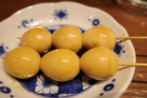 ウズラの卵の串 卵,鶉,ウズラの写真素材