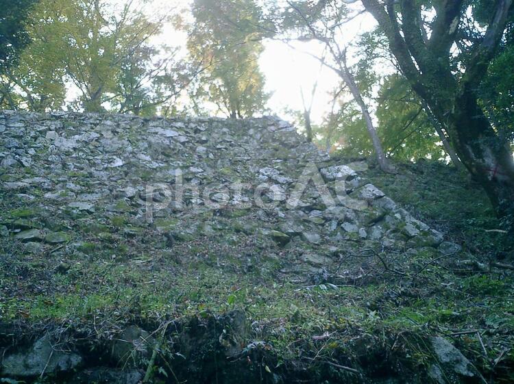 高取城七ツ井戸からの石垣 高取城の写真素材