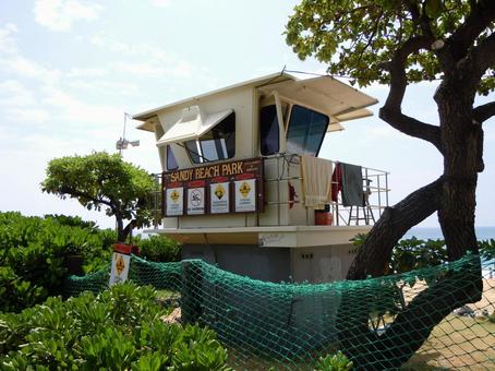 ライフガードの見張り台（ハワイ）の写真