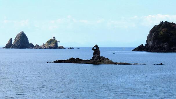 大田子海岸から見える怪獣（奇岩） 大田子海岸,海,西伊豆の写真素材