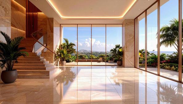 リゾートホテルのエントランスの写真