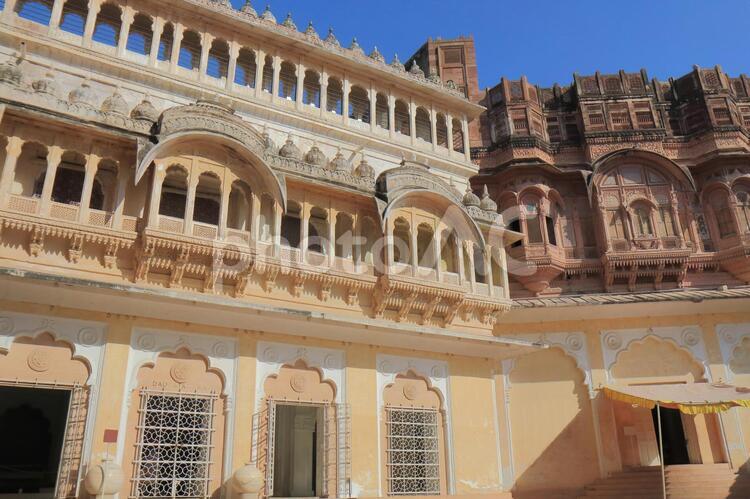 インド　ジョードプルの歴史的建造物　メヘランガル　フォート メヘランガル,フォート,インドの写真素材