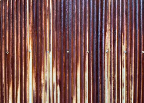 錆だらけのトタンの波板_横_711K トタン,波板,壁の写真素材