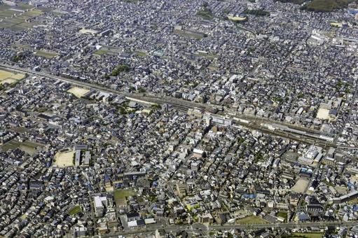 Photo, aérien, kyoto, townscape, 