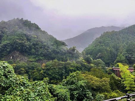 田舎の風景　里山 山,風景,自然の写真素材