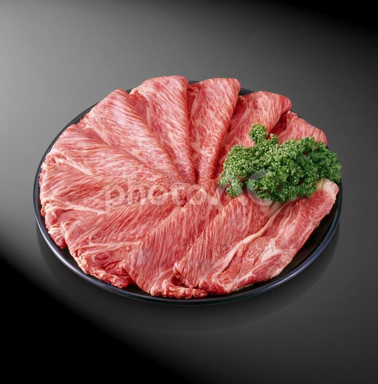 黒毛和牛ロースしゃぶしゃぶ用 しゃぶしゃぶ用,和牛,牛肉の写真素材