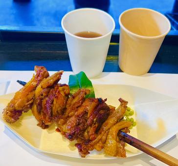 Photo, skewers, grilled chicken, chicken, 