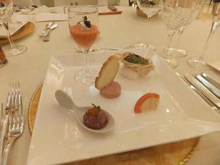 オードブル5種盛りあわせ フランス料理,フレンチ,結婚式の写真素材