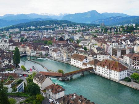 ルツェルンの街並み スイス,スイス旅行,ヨーロッパの写真素材