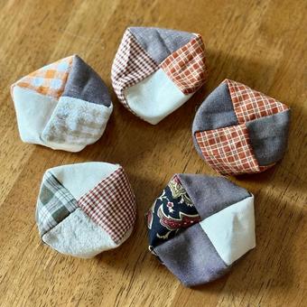 茶系お手玉5個 手作り,かわいい,ハンドメイドの写真素材