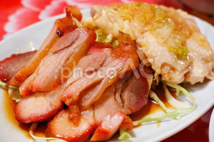 中華料理の冷製二種盛り（蒸し鶏） 中華料理,前菜,冷製の写真素材