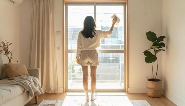 掃除をする人の写真