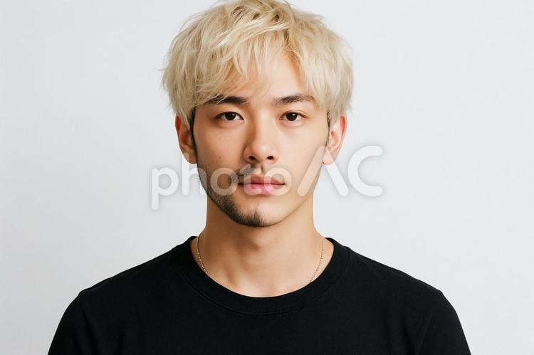 日本人男性のヒゲ脱毛ビフォーアフター ヒゲ,脱毛,ビフォーアフターの写真素材
