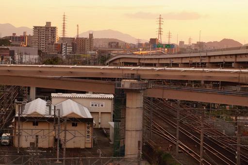 夕方の街並み 夕方の街並みの写真