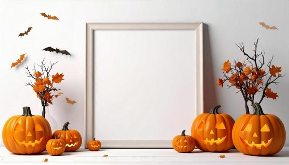 ハロウィンの飾りのフレーム ハロウィンの飾りのフレームの写真