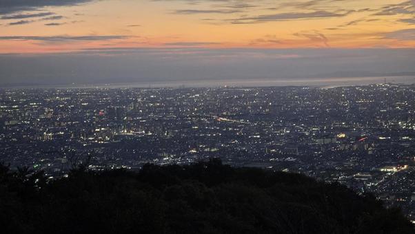 夜景ぼくらの広場（生駒山／なるかわ園地） ぼくらの広場,生駒山,夜景スポットの写真素材
