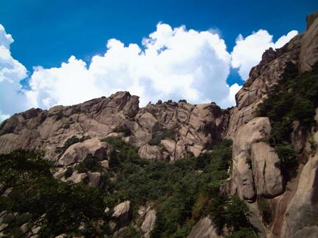 Photo, mountain, rock, blue sky, 