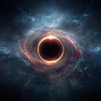 宇宙に浮かぶ神秘のブラックホール 宇宙に浮かぶ神秘のブラックホールの写真