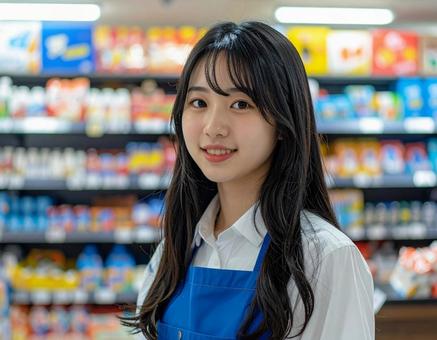 コンビニでバイト中 コンビニでバイト中の写真