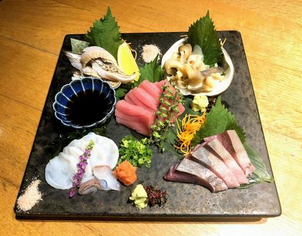 お刺身盛り合わせ2 刺身,マグロ,まぐろの写真素材