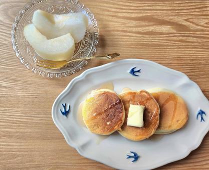 ホットケーキ ホットケーキ 朝食,モーニング,パンケーキの写真素材