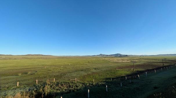 夏のモンゴルの大草原の写真