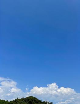 夏のなごり 青空,青,blueの写真素材