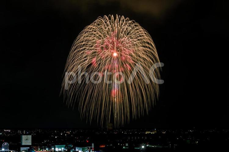 2025長岡花火正三尺玉 2025長岡花火正三尺玉,花火,長岡花火の写真素材