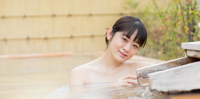 温泉女子イメージ 温泉女子イメージ 女性,温泉,人物の写真素材