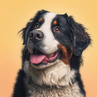 優しい笑顔の大型犬のポートレート 優しい笑顔の大型犬のポートレートの写真