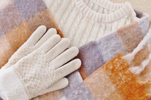 あったか〜い冬 冬,セーター,マフラーの写真素材