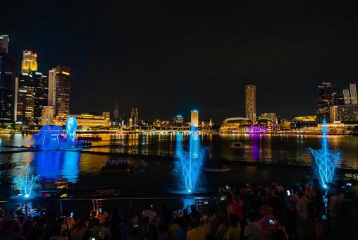【シンガポール】マリーナベイサンズの噴水の写真