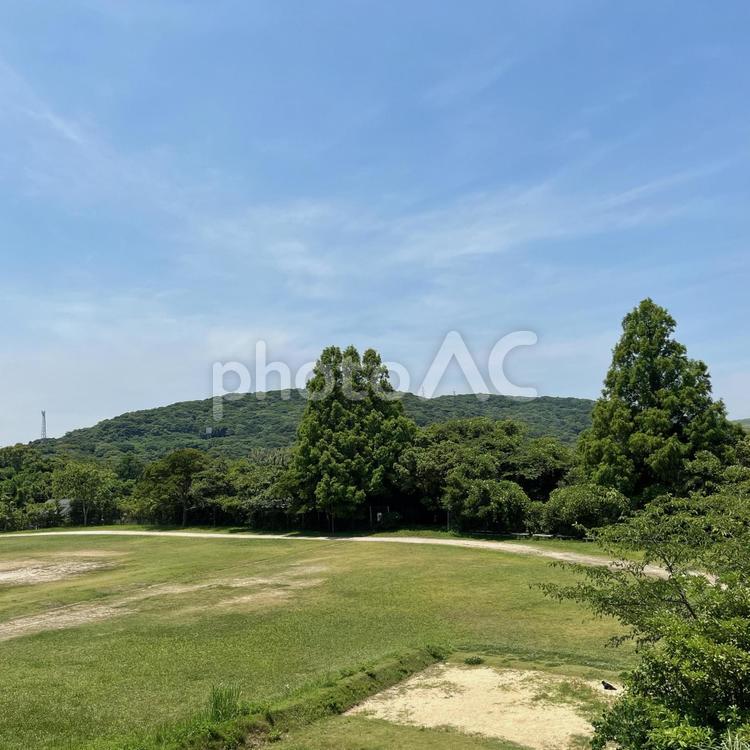 青空　晴天　晴　森林　山　マイナスイオン 青空,晴天,森林の写真素材