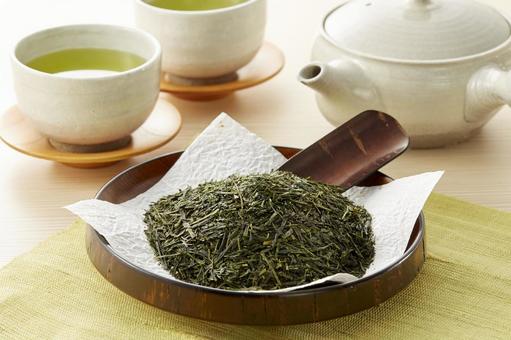 緑茶と茶葉 茶葉,緑茶,緑茶葉の写真素材