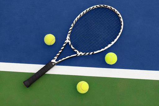 スポーツ道具の静物写真 テニスボール,テニス,ラケットの写真素材
