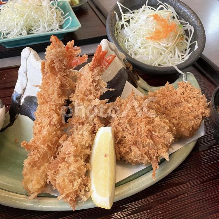 エビフライとヒレカツ エビフライ,ヒレカツ,とんかつの写真素材