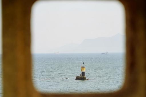 赤穂御崎　灯篭　灯台　射貫き 海,空,自然の写真素材