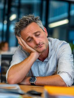 疲れたビジネスマンの写真