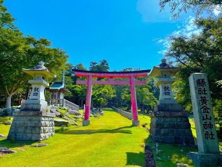 金華山黄金山神社三の鳥居 金華山黄金山神社三の鳥居 金華山,黄金山神社,三の鳥居の写真素材