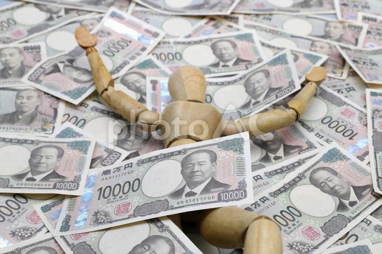 金まみれイメージ モデル人形,デッサン人形,人形の写真素材