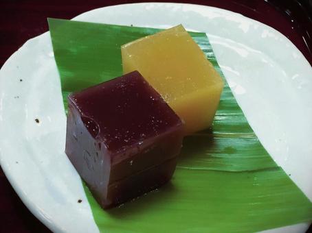 After-meal Japanese sweets (two types of yokan) 1, JPG After-meal Japanese sweets (two types of yokan) 1, JPG