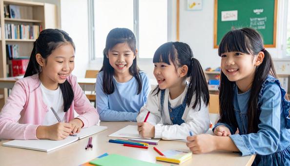 教育 英会話教室でレッスンを受ける子供 教育 英会話教室でレッスンを受ける子供の写真