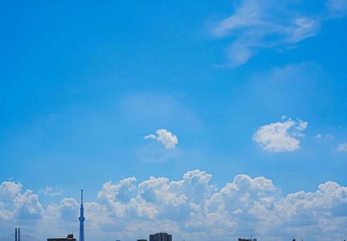 Midsummer sky and Skytree, JPG Midsummer sky and Skytree, JPG