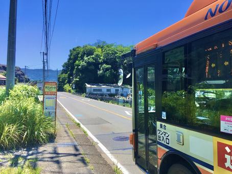 夏のバス停留所 夏のバス停留所の写真