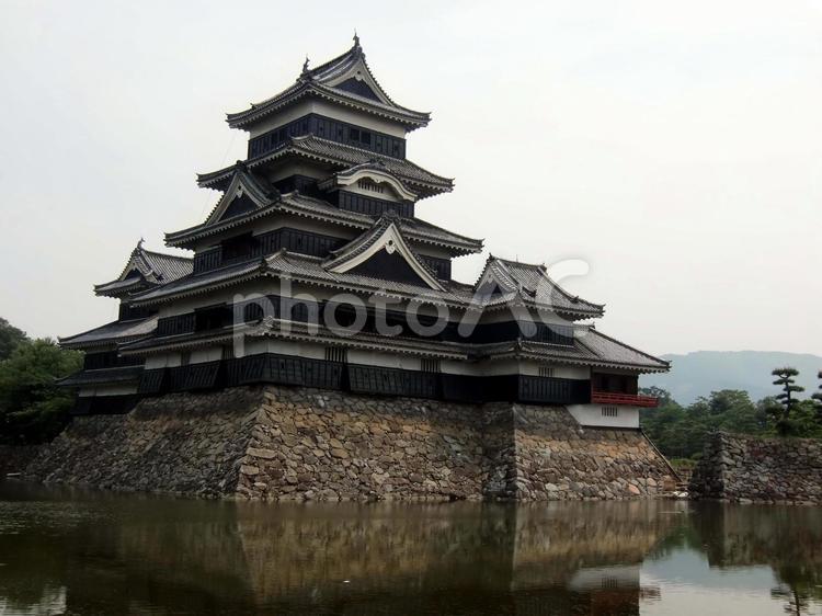 松本城・天守閣、長野県、信州 松本城,松本市,松本の写真素材