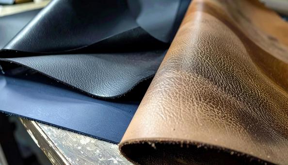 レザークラフト素材の束の写真