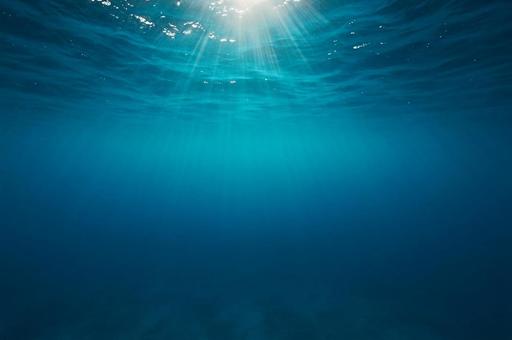 水中に差し込む太陽光・光のカーテン・海中 水中に差し込む太陽光・光のカーテン・海中の写真