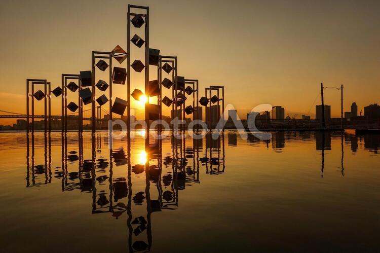 晴海埠頭　夕景 晴海埠頭,夕方,夕暮れの写真素材