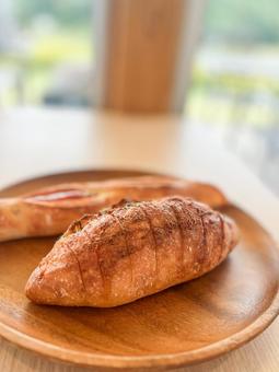 美味しそうなパン 美味しそうなパン パン,明太フランス,カフェの写真素材