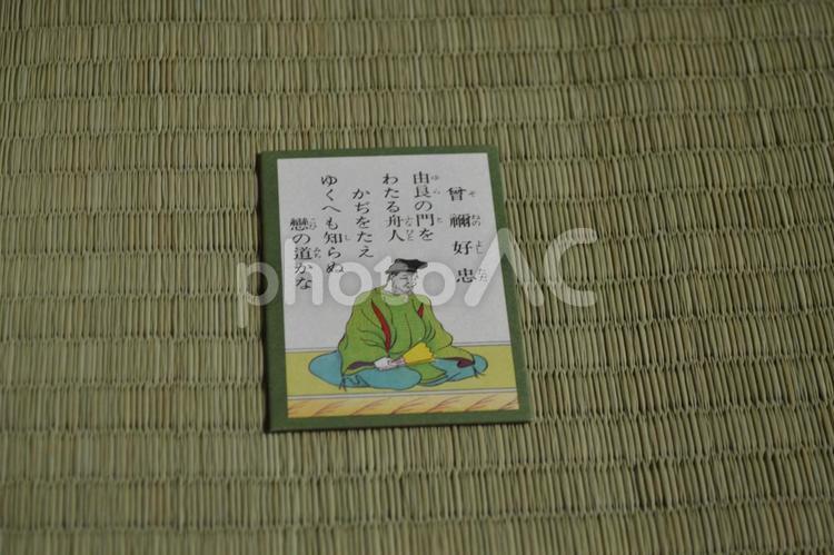 百人一首　曽禰好忠 百人一首,和歌,日本文化の写真素材